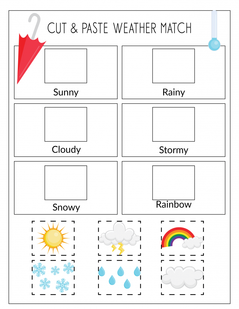 free printable weather worksheets for preschoolers