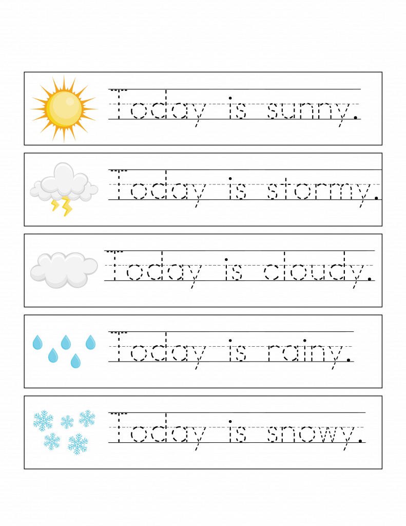 Record The Weather Writing Practice Weather Match Game Printables