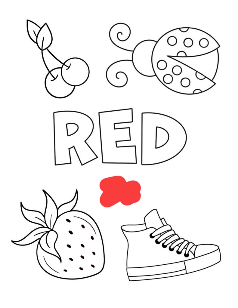 Printable Color Red Worksheets For Preschool