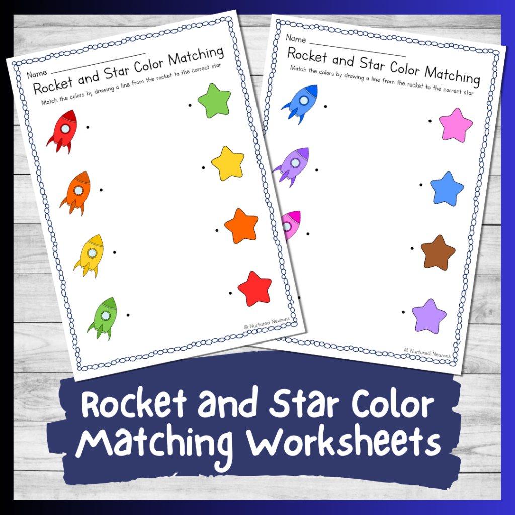 Rocket And Star Color Matching Worksheets Toddler And Preschool Printable PDF Nurtured Neurons Rocket And Star Color Matching Worksheets Toddler And Preschool Printable PDF Nurtured Neurons