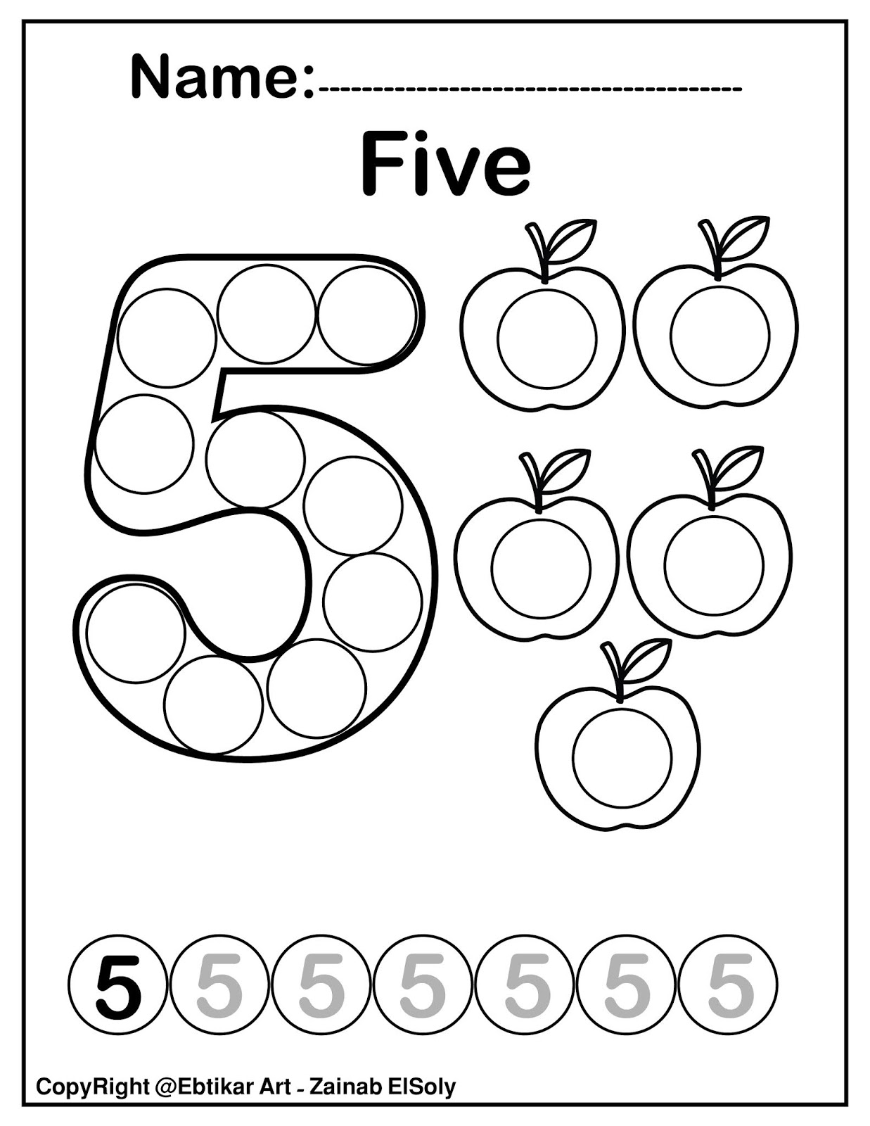 Free Printable Dot Painting Numbers Worksheets For Preschoolers