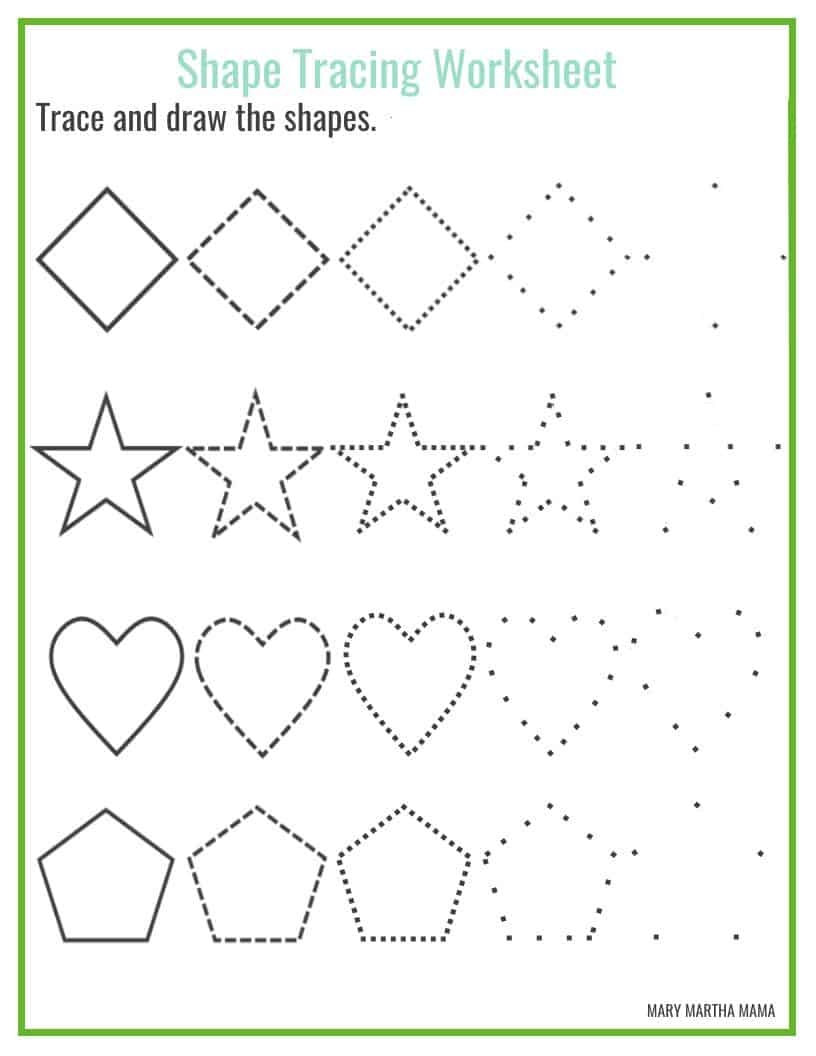 Shapes Worksheets For Preschool Free Printables Mary Martha Mama