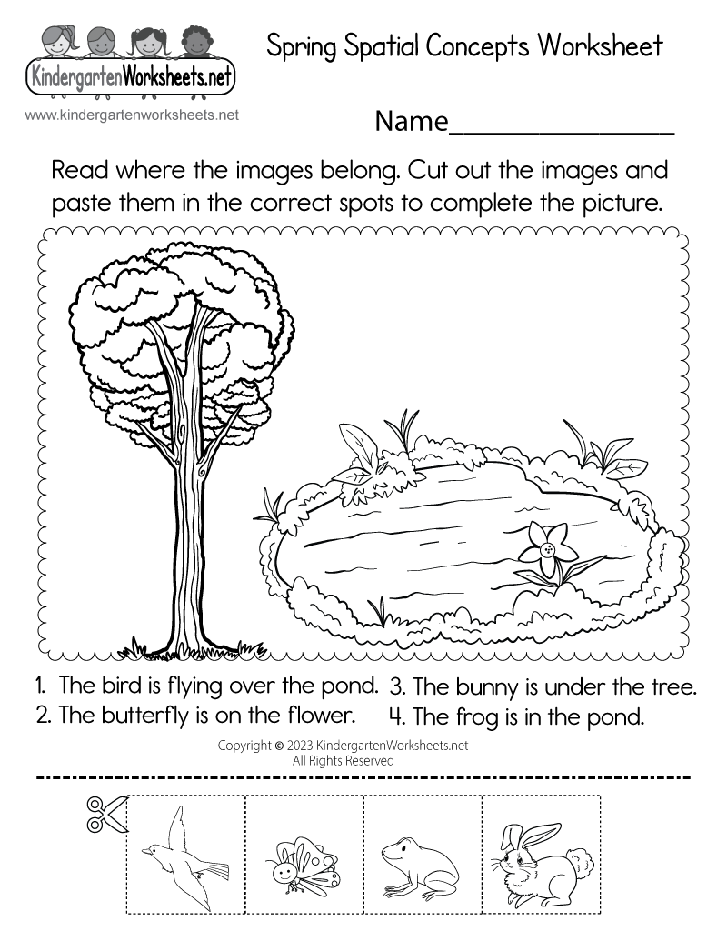 Spring Spatial Concepts Worksheet Free Printable Digital PDF