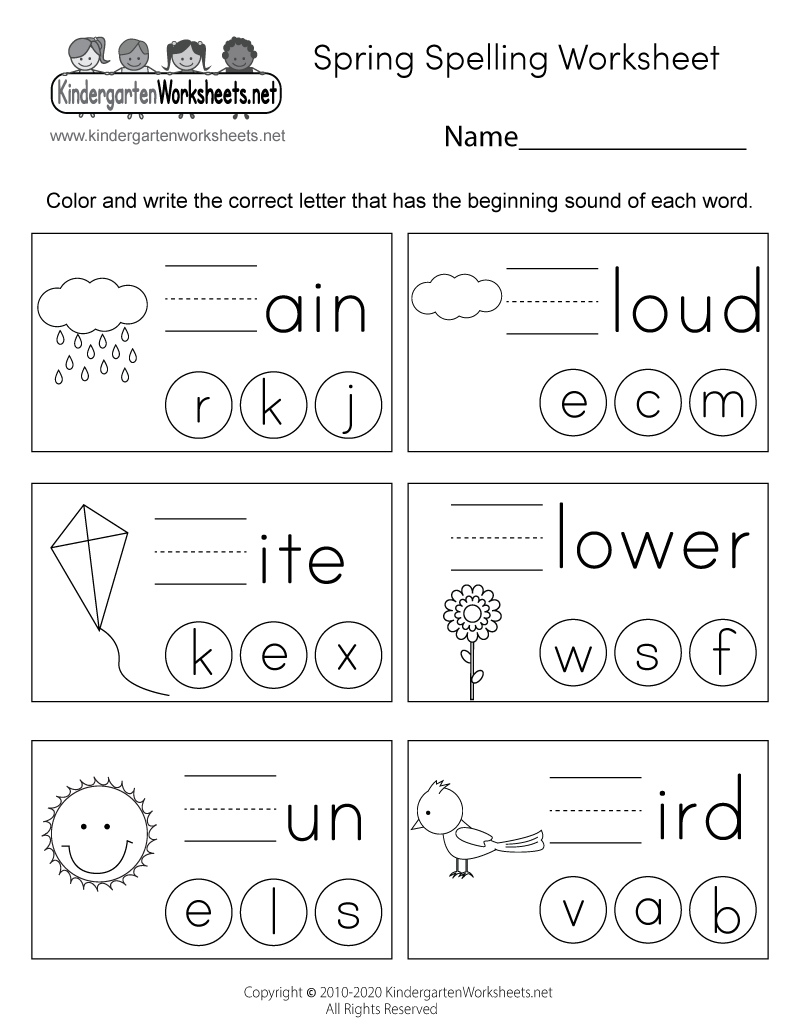 Printable Spring Writing Worksheets For Preschoolers