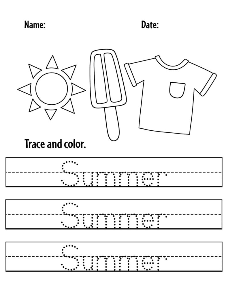 Summer Worksheets For Preschool The Hollydog Blog