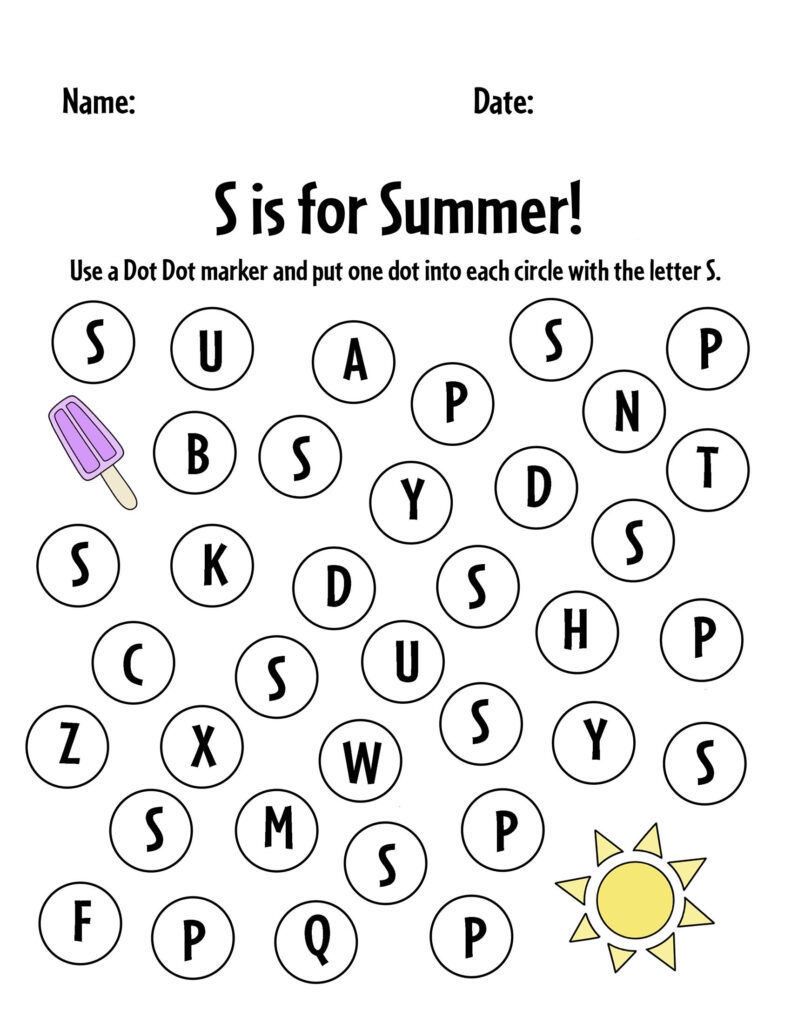 summer preschool printable worksheets