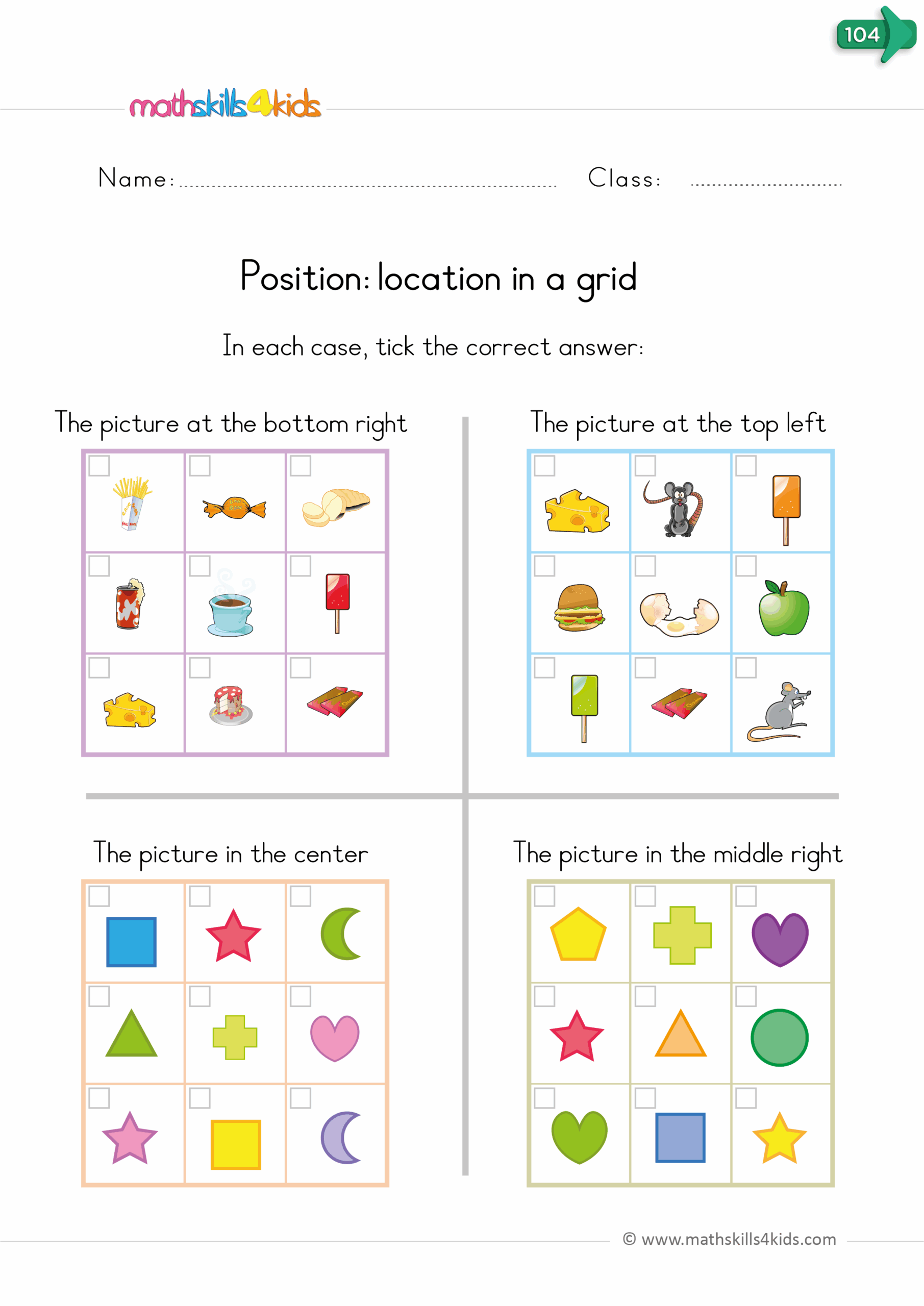 positional words printable worksheet preschool