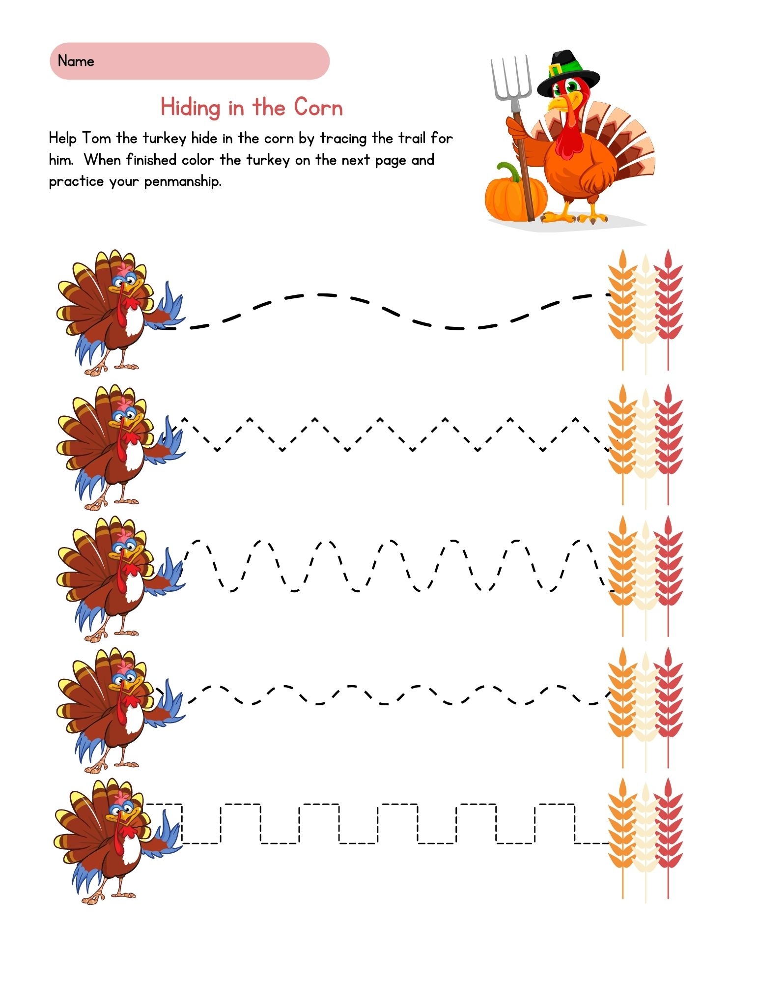 thanksgiving preschool worksheets printables