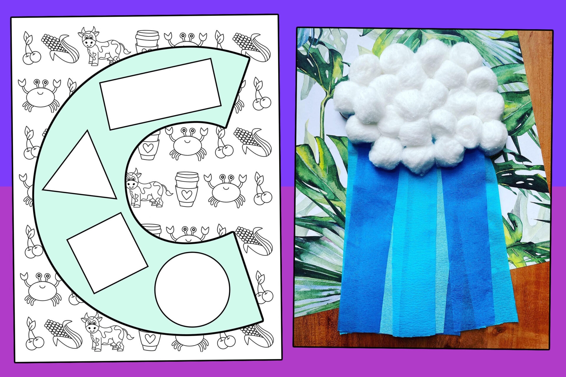 Printable Letter C Cloud Worksheets For Preschool