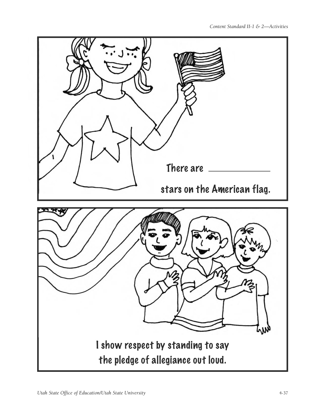 pledge of allegiance printable worksheet preschool