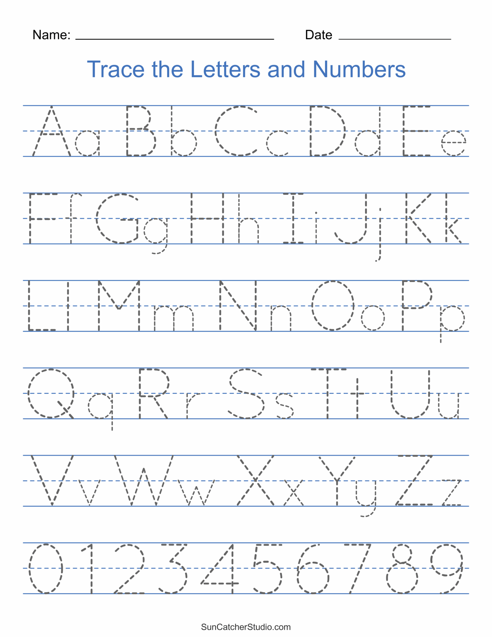 Free Printable Preschool Alphabet Tracing Worksheets
