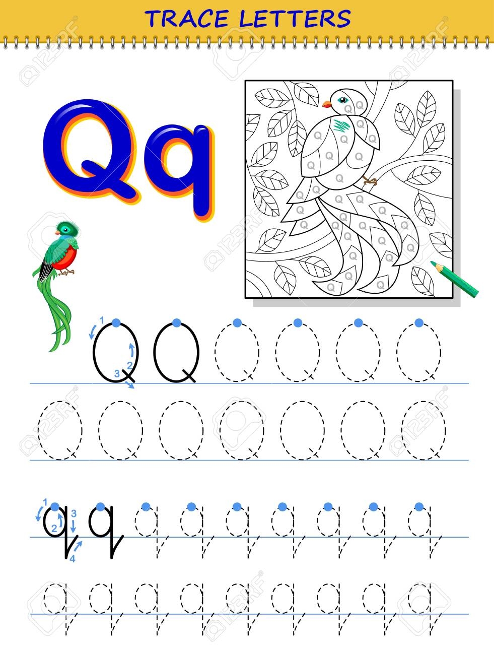printable tracing letter p q r preschool worksheets
