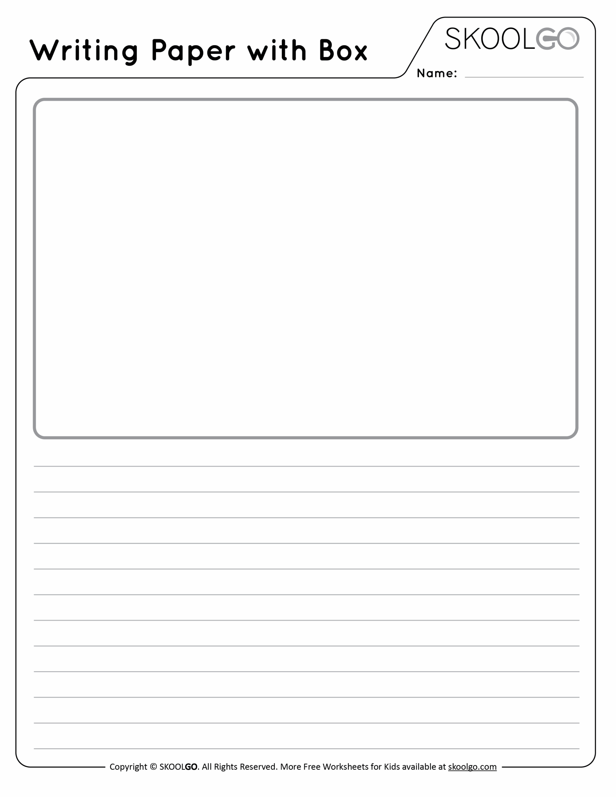 Writing Paper With Picture Box Free Worksheet For Kids