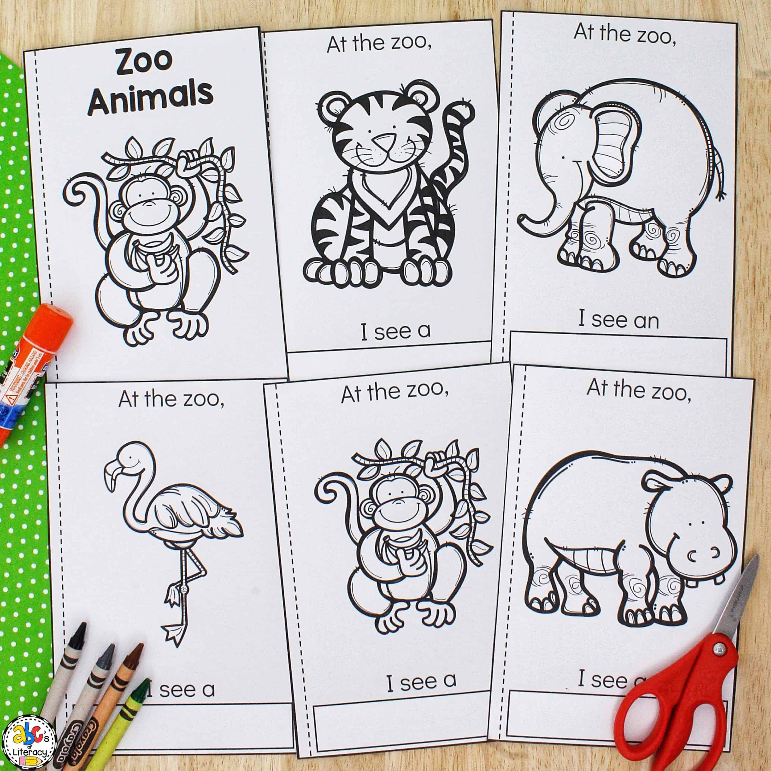 Zoo Animals Cut Paste Book Printable Book For Kids Zoo Animals Cut Paste Book Printable Book For Kids